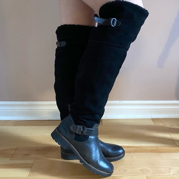 High Over The Knee Leather Winter Boots - Picture 4 of 10